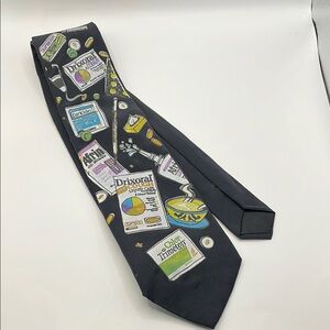 Black Novelty Print Men's Tie